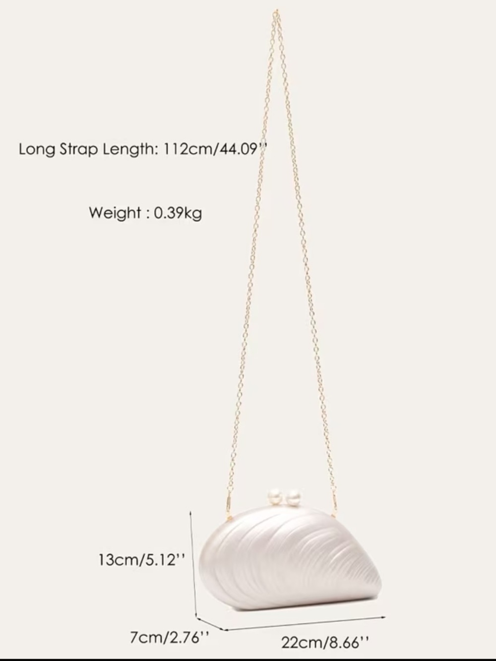 Pearlescent Shell Clutch in Pearl White - Picture 6 of 8